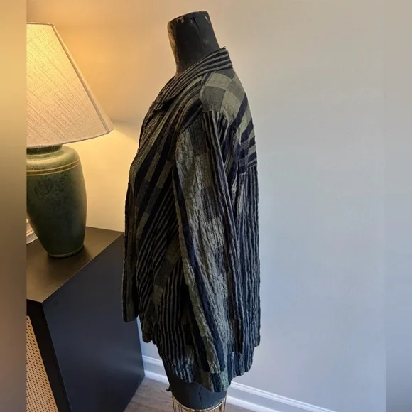 Habitat Plaid 99% Cotton Button-Down Retro Grandpacore Print (L) Boxy Lagenlook - Picture 5 of 17